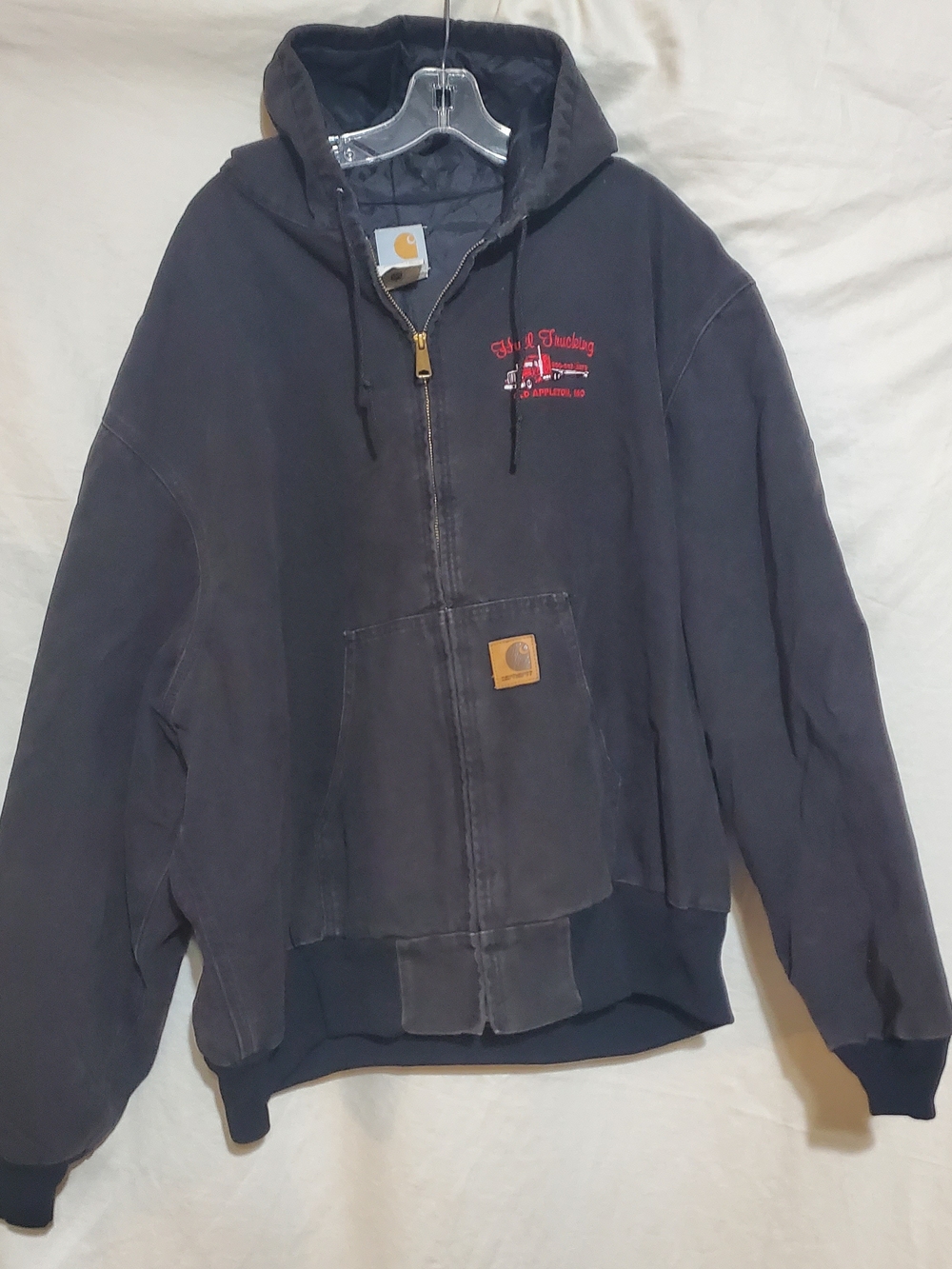 Vintage Carhartt Men's Black Quilted Jacket Made In The USA